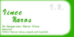 vince maros business card